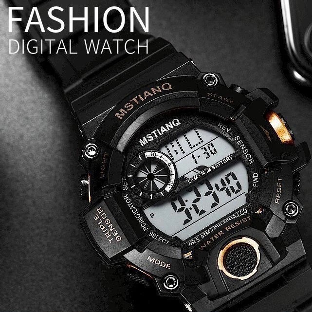 Men Waterproof Digital Sports Watch Military Tactical LED Backlight Wristwatch