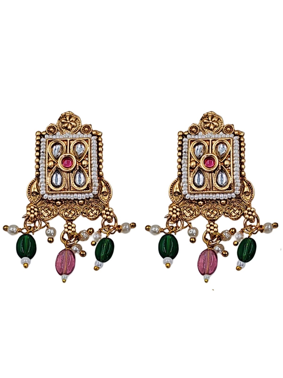 Bollywood Rajwadi Kundan Pearl Choker Set Gold Tone Bridal Wedding Jewelry