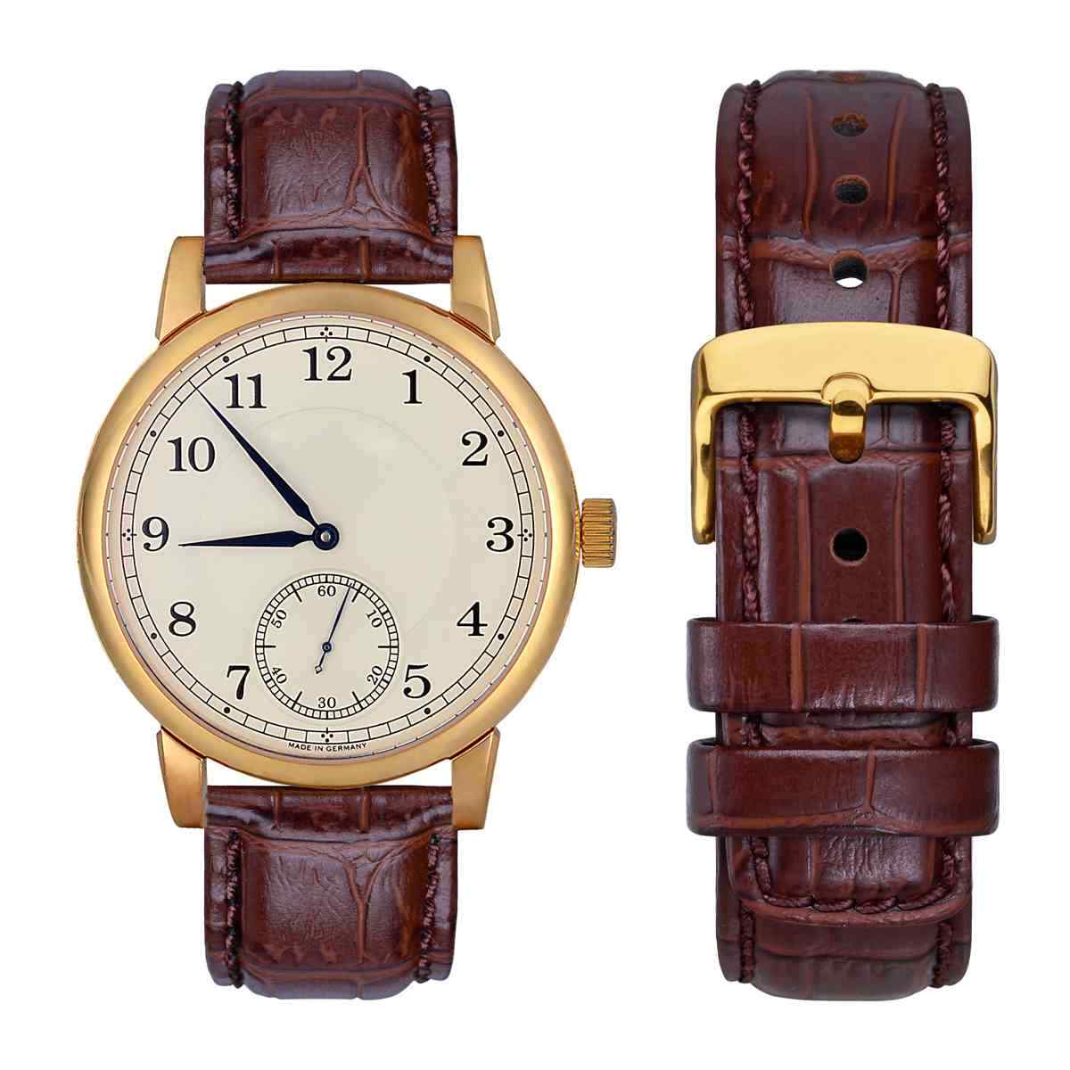 WOCCI Alligator Grain Calfskin Leather Watch Strap 18mm 20mm 22mm 24mm for Men