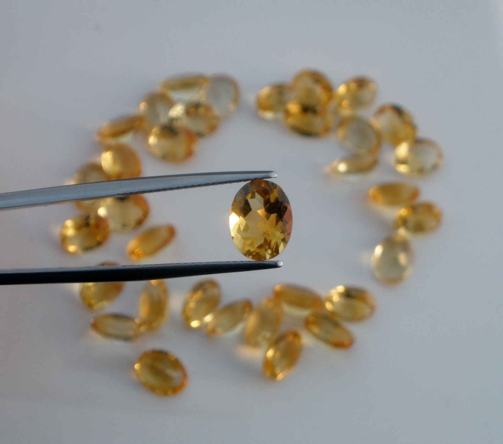 Citrine oval natural gem loose faceted 9 x 7mm