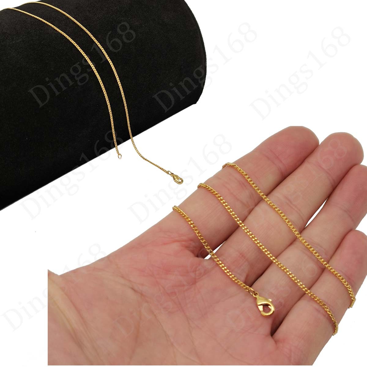 Real 18K Gold Filled Hypo-Allergenic 22 inch 1mm Rolo Cable Chain Necklace Q146G