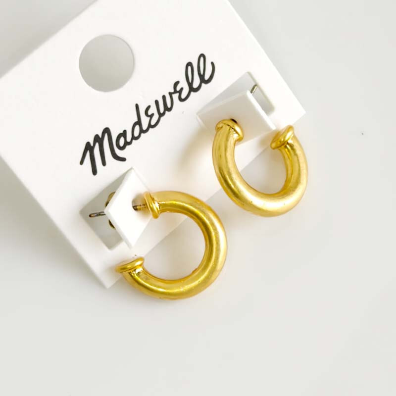 New 20mm MadeWell C Hoop Earrings Gift Vintage Women Party Holiday Jewelry
