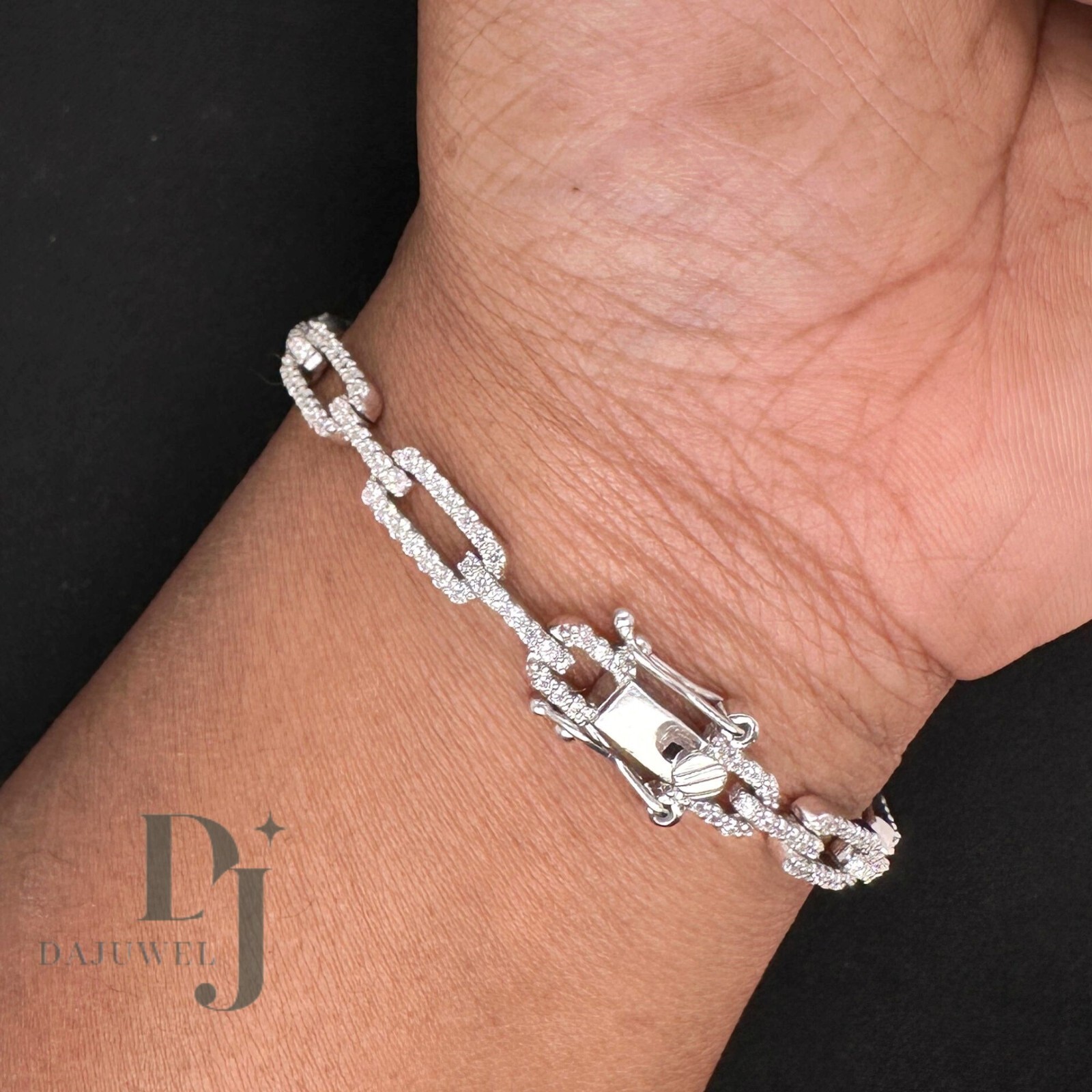 7′ Inch Long Tennis Wedding Bracelet Solid 14K White Gold 4 CT Round Cut VVS1