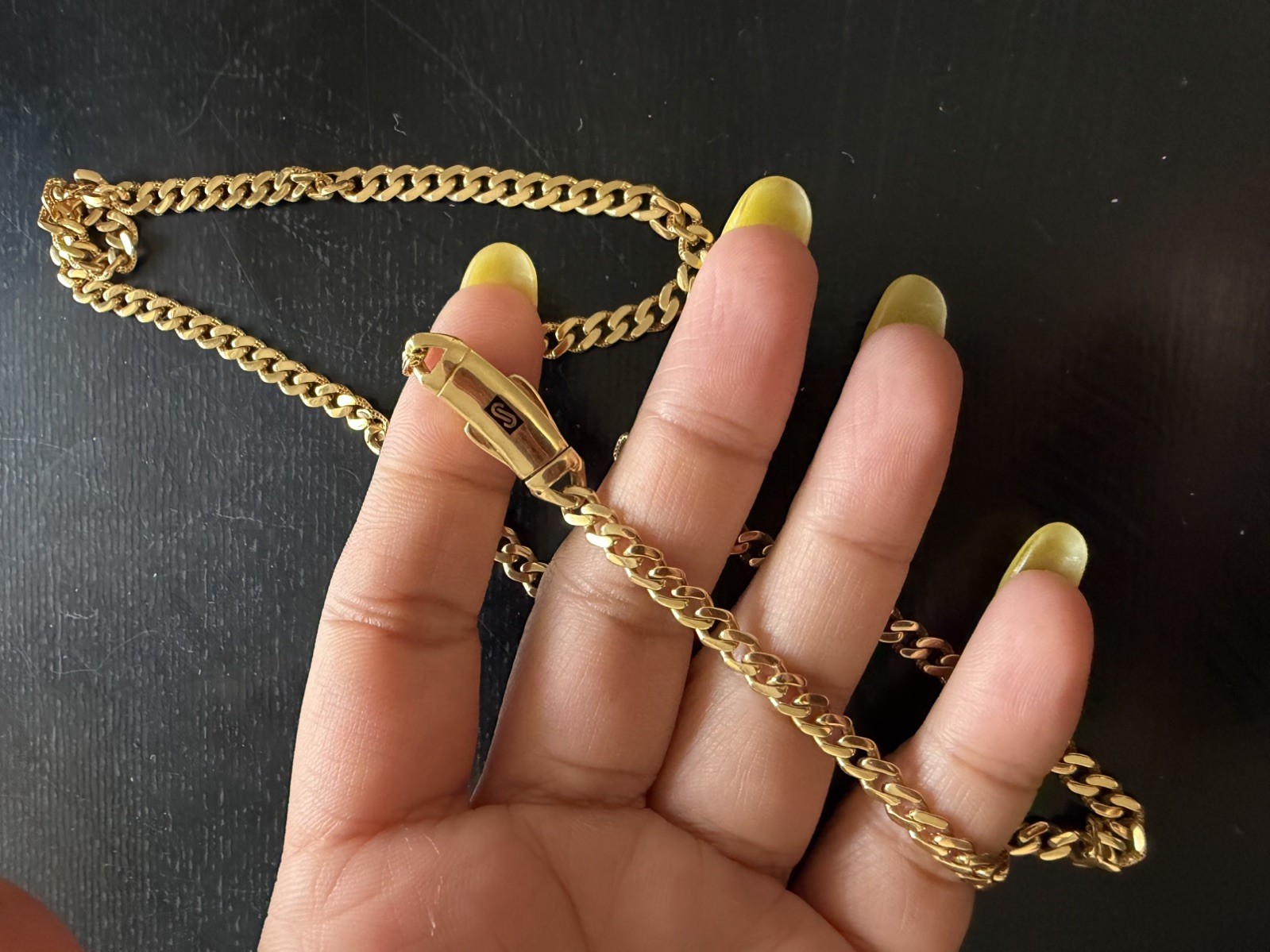 18K Genuine Solid Gold Monaco Necklace