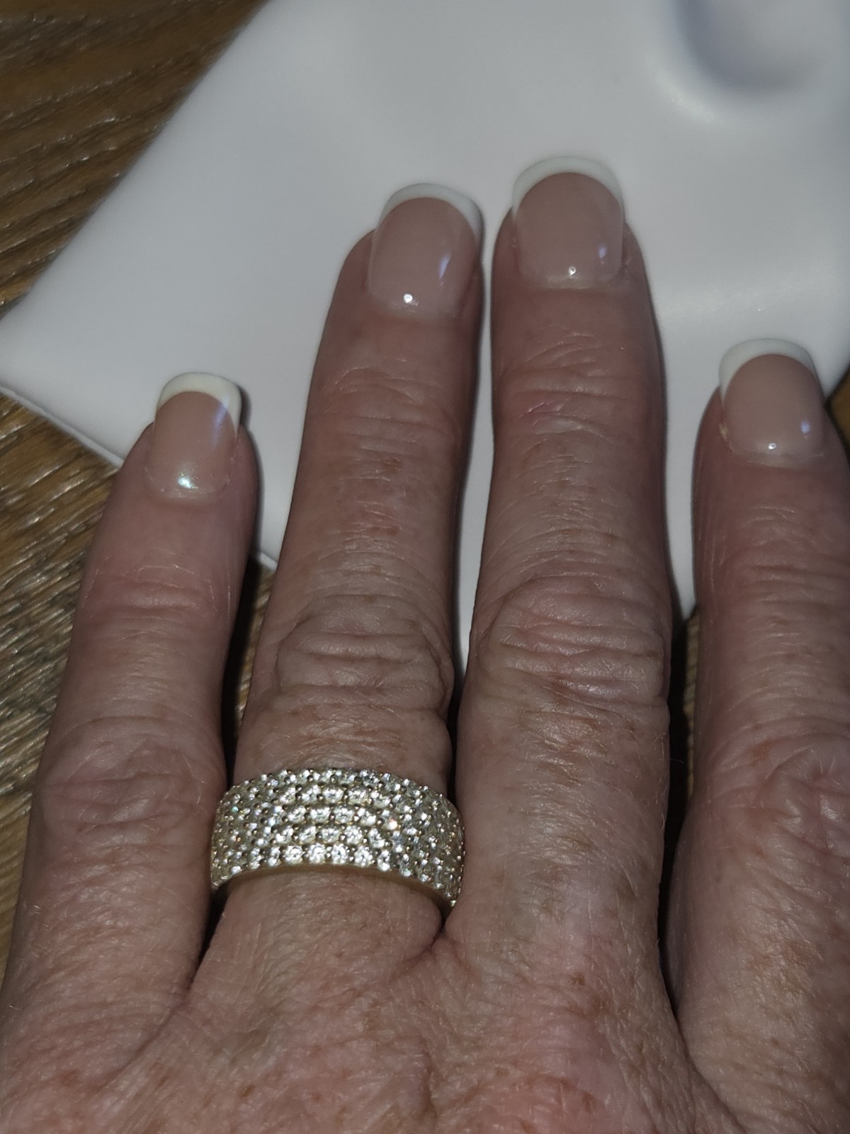 Swarovski Crystal Pave Ring – 925 Yellow Gold Over Silver- Size 6