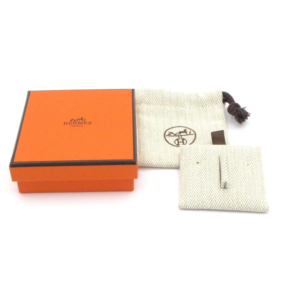 HERMES Mini Pop H Light Pink Rose Gold Hardware None Earrings