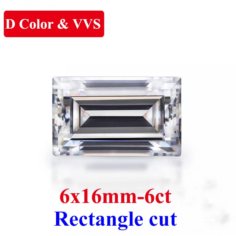 Baguette/Rectangle Cut Moissanite Loose Stones D Color VVS1 Full Size Gemstones