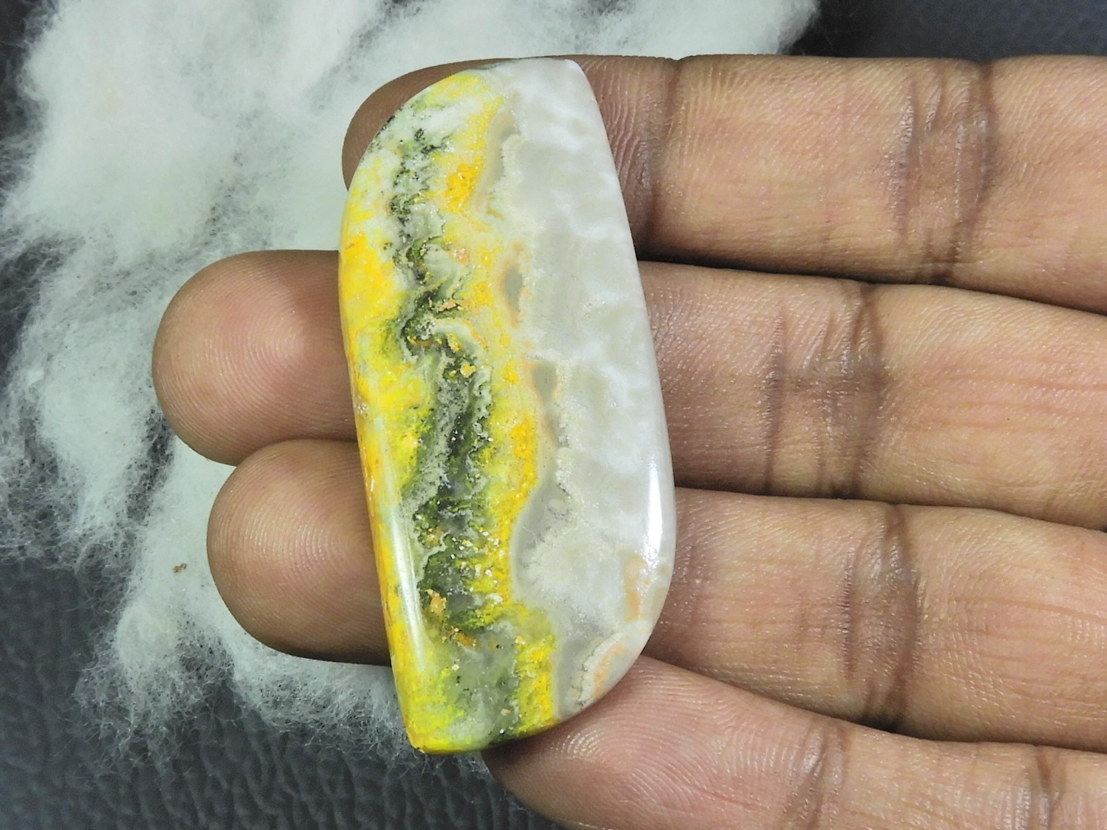 72Cts. Natural Bumblebee Jasper Fancy Cabochon Loose Gemstone 23X53X06 MM R958