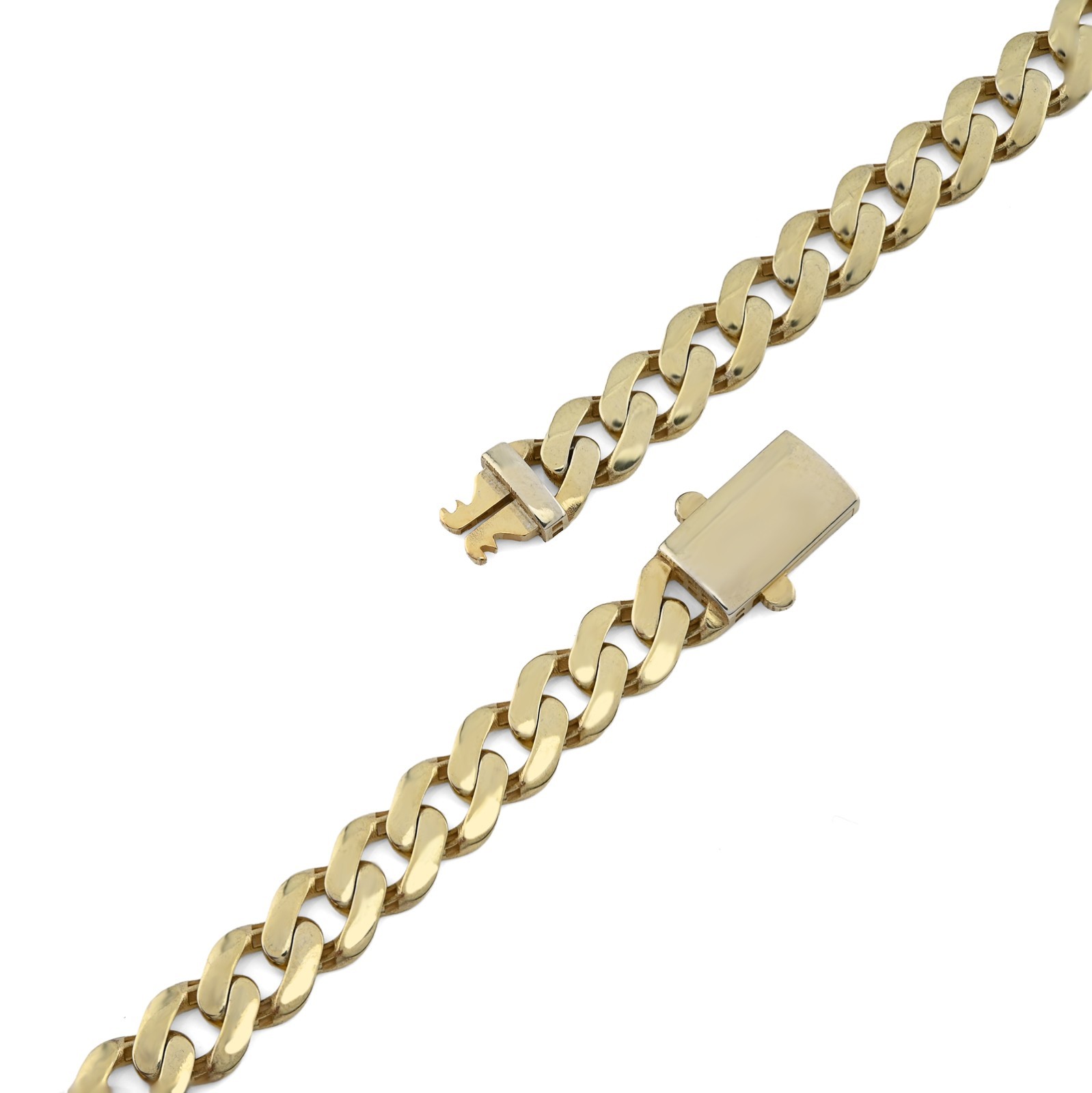 10MM Monaco Cuban Chain 24Inch Necklace 40.2g 1/10th 10k Yellow Gold Bonded 925