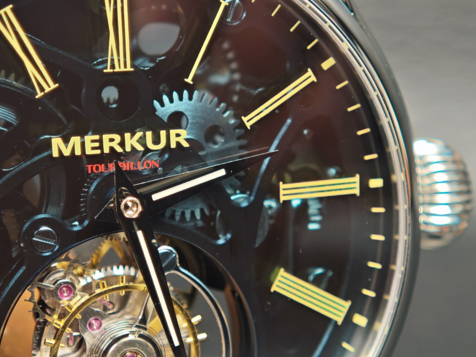 Mercury Tourbillon Watch Glass Transparency Dial, EU Warehouse, Express Shipping