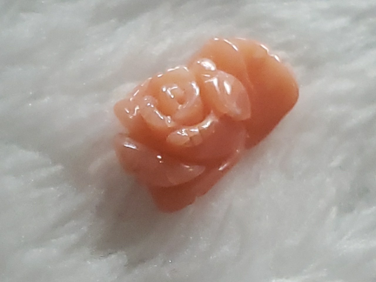 Vintage Hand Carved Pink Coral Floral Rose Loose Gem Jewelry Projects 15mm