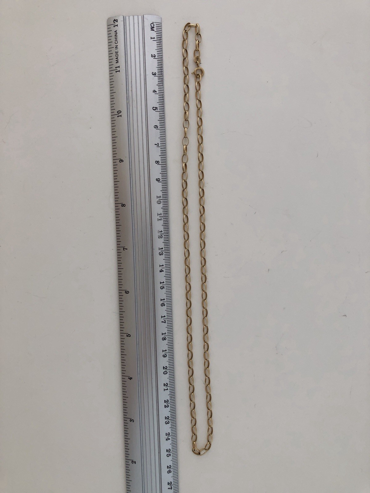 Vintage 9ct 9k Yellow Gold 375 Large Belcher Link Chain Necklace 20.5” 2.5g