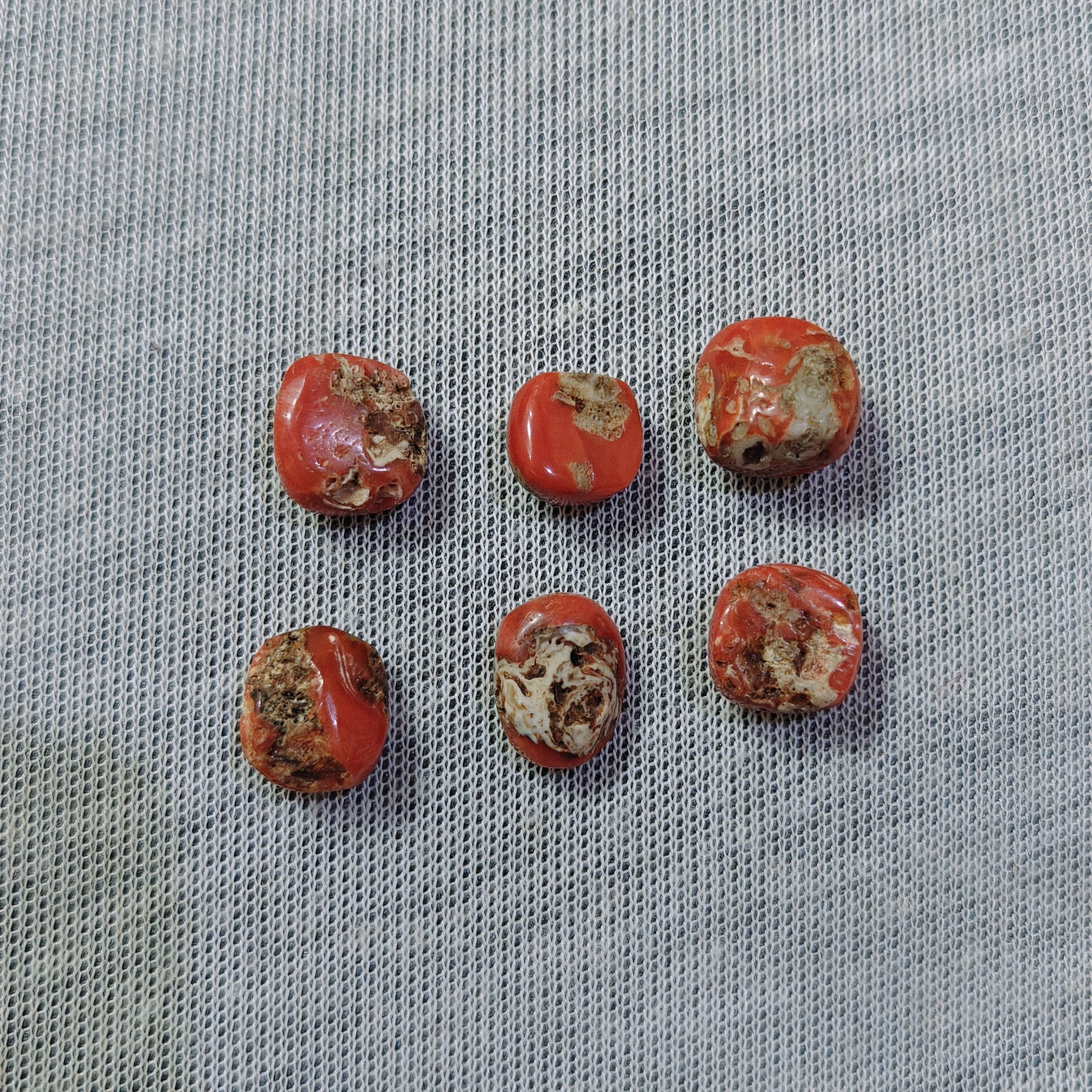 Vintage Natural Italian Red Coral Cabochon Lot Genuine Mediterranean Coral Gemst
