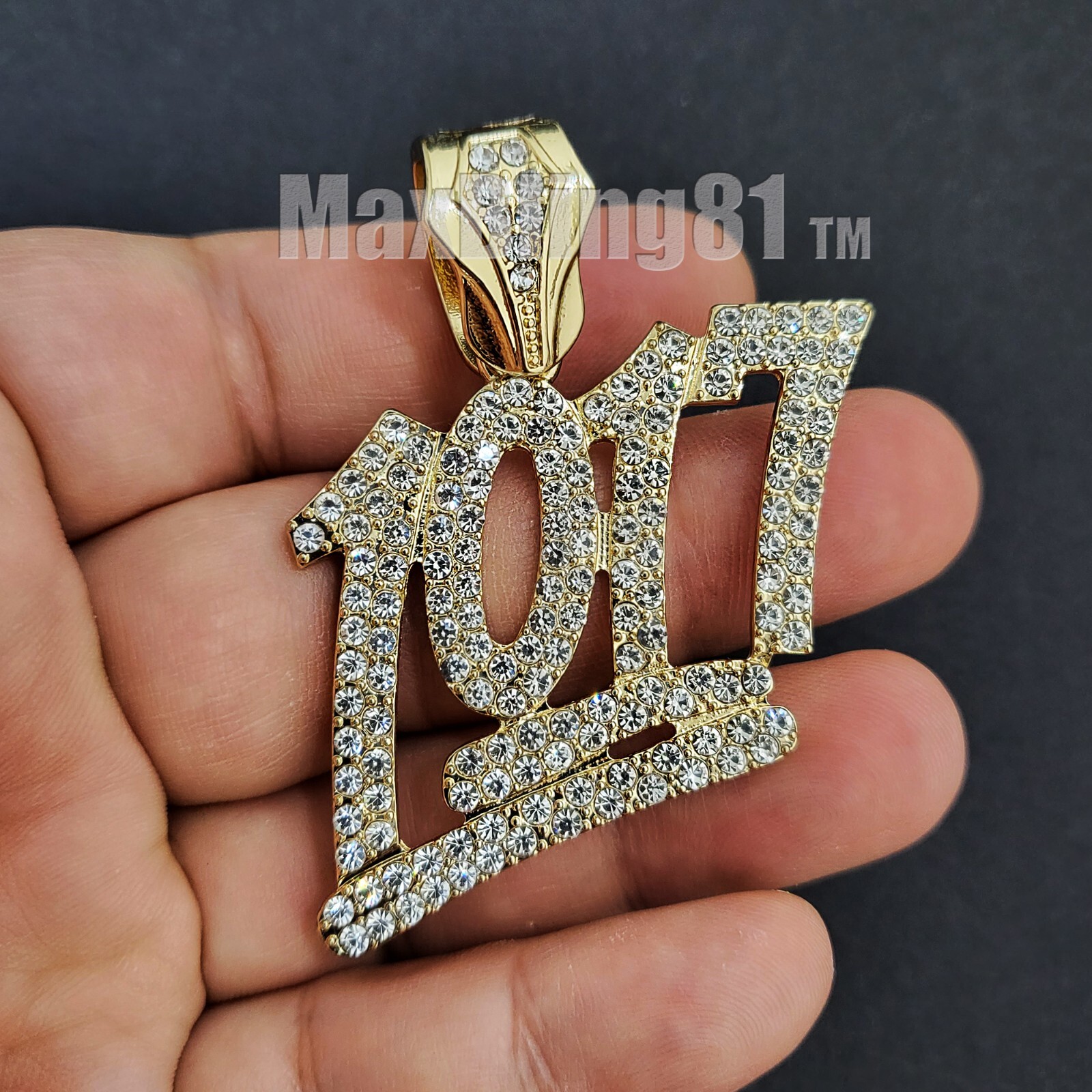 Iced Icy Gold Silver Plated Alloy Cubic Zirconia 1017 Pendant Hip Hop Pendant