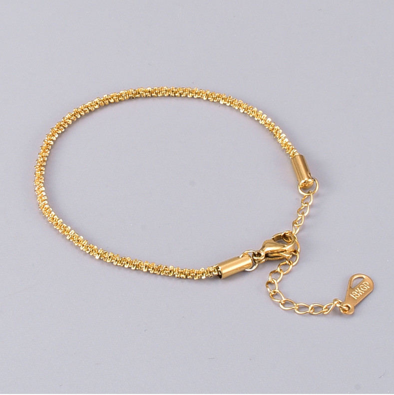 Women 18K Gold Stainless Steel Diamond Cut 2mm Rope Chain Anklet 10″ Gift PE10