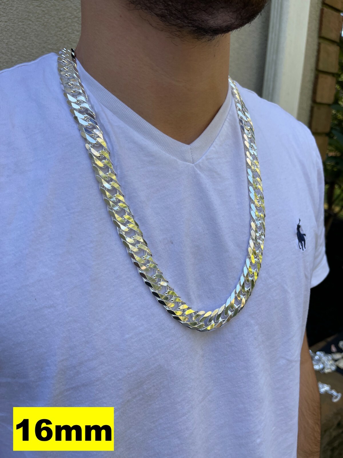 Solid 925 Sterling Silver Double Curb Cuban Chain Necklace / Bracelet TIGHT LINK