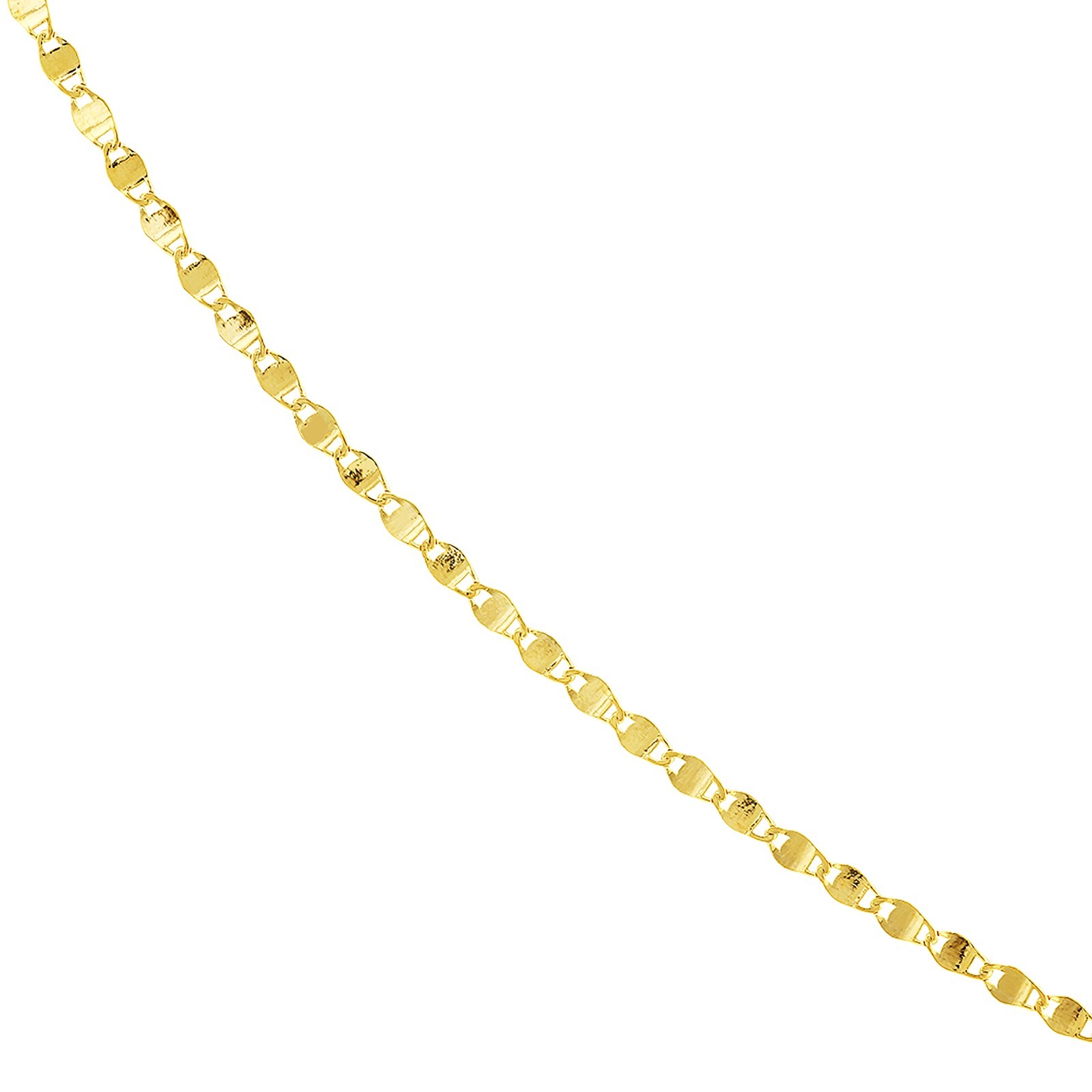 2.7mm Polished Oval Mirror Chain Necklace Real 14K Yellow Gold