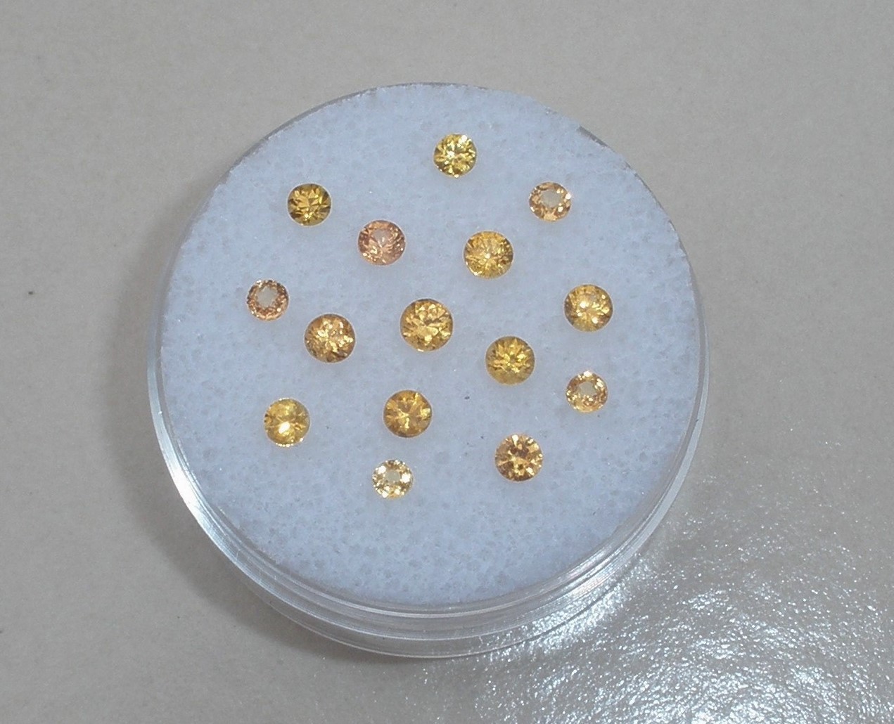 Over 1 Carat Orange Natural Sapphire Round Loose Faceted Gem Parcel Lot