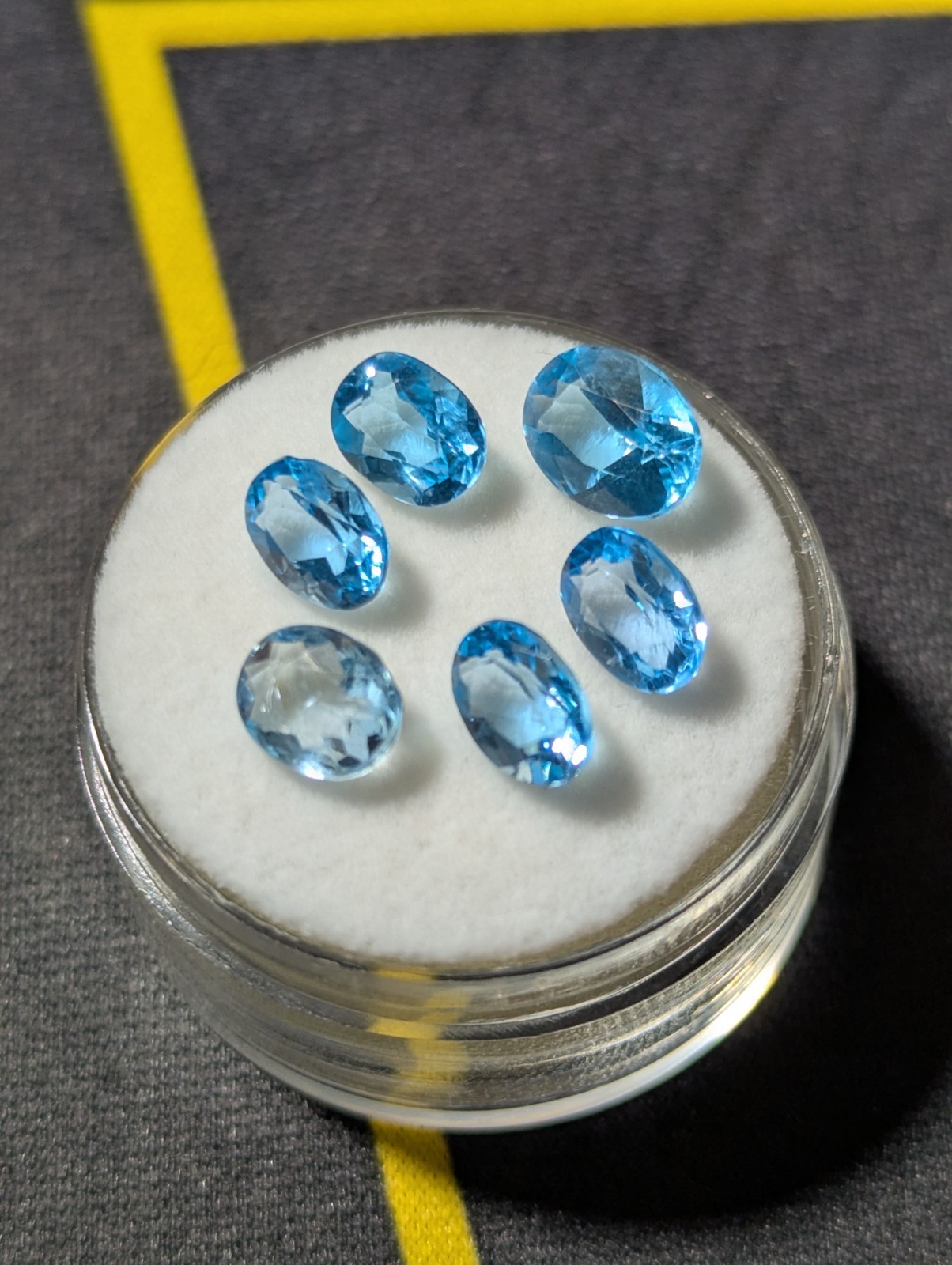 5.05ct tw Natural Sky Blue Topaz 6pc Lot VS-IF Oval Faceted Brazil Loose Gems