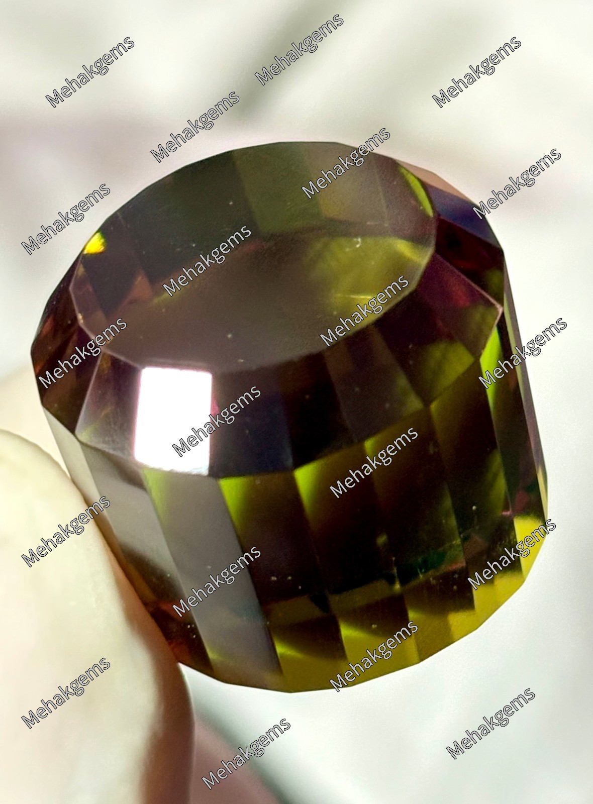 Certified Color Change Zultanite Gemstone | Fancy Cube Cut Diaspore (96.Ct)