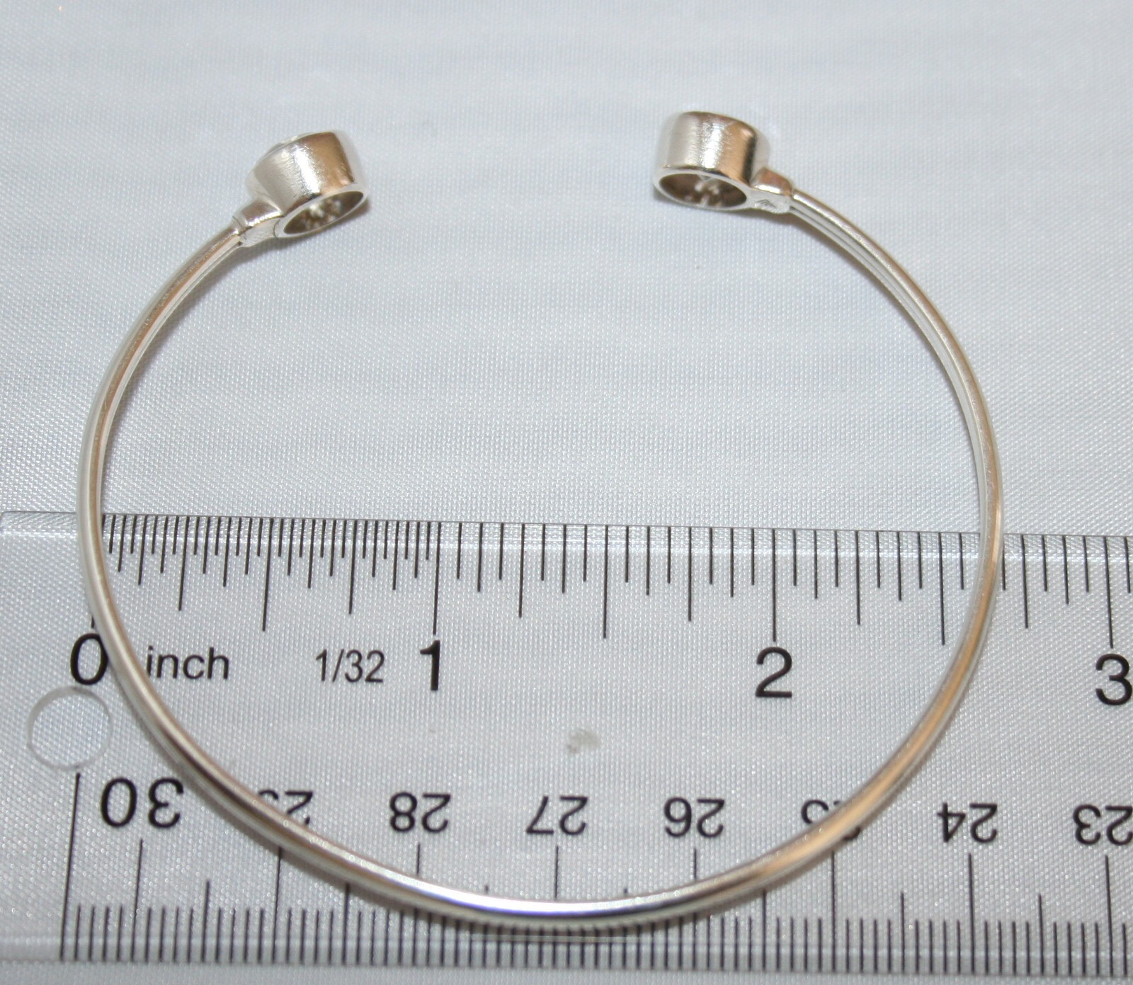 Silpada Cubic Zirconia Flexible Punctuation Cuff Sterling Silver Bracelet B2400