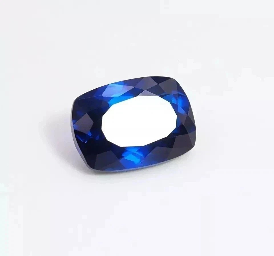 10.56 Ct Lab-Created Bauble Blue Sapphire Cushion Cut Certified Loose Gemstones