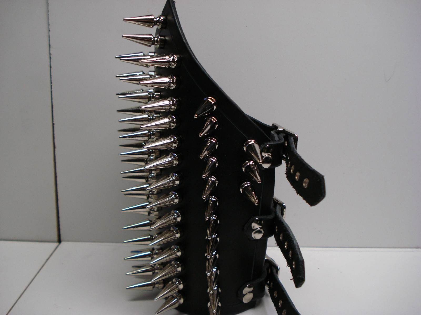 LEATHER SPIKED ARMBAND.BLACK METAL…(MDLA0070)…..URGEHAL