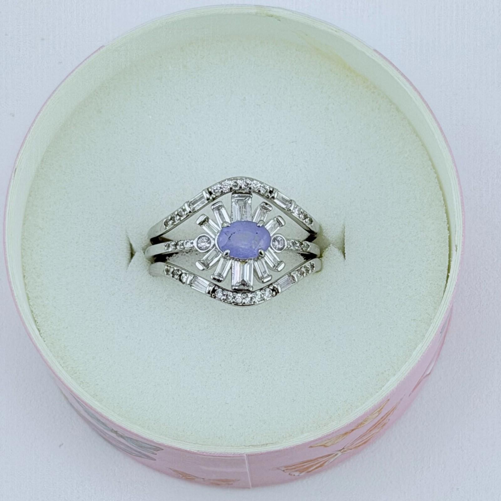 Bomb Party Lymphoma Awareness Ring Sz 11 ” Trust The Journey” Lavender Fluorite