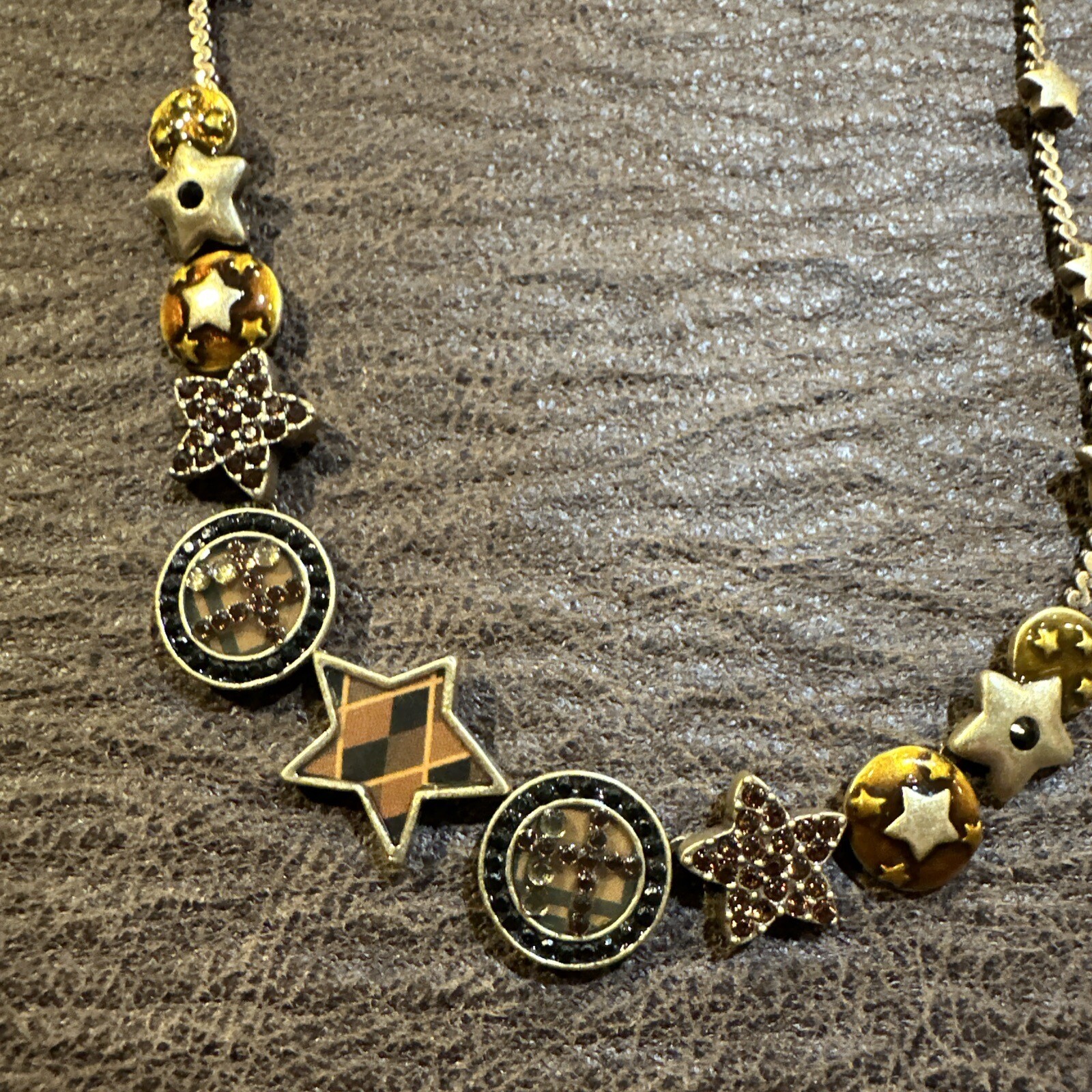 Pilgrim Jewellery Swarovski Crystal Brown Star Copper Necklace