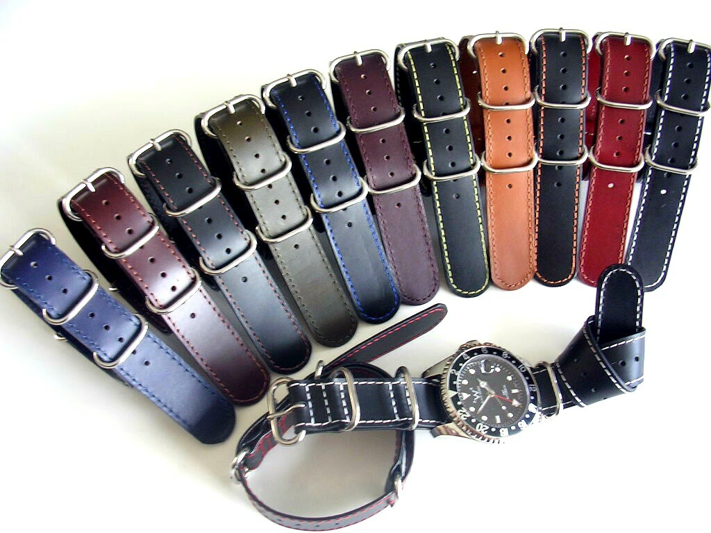 NATO UTC Shell Oil leather watch band G10 Military RAF strap NATO Intl IW SUISSE