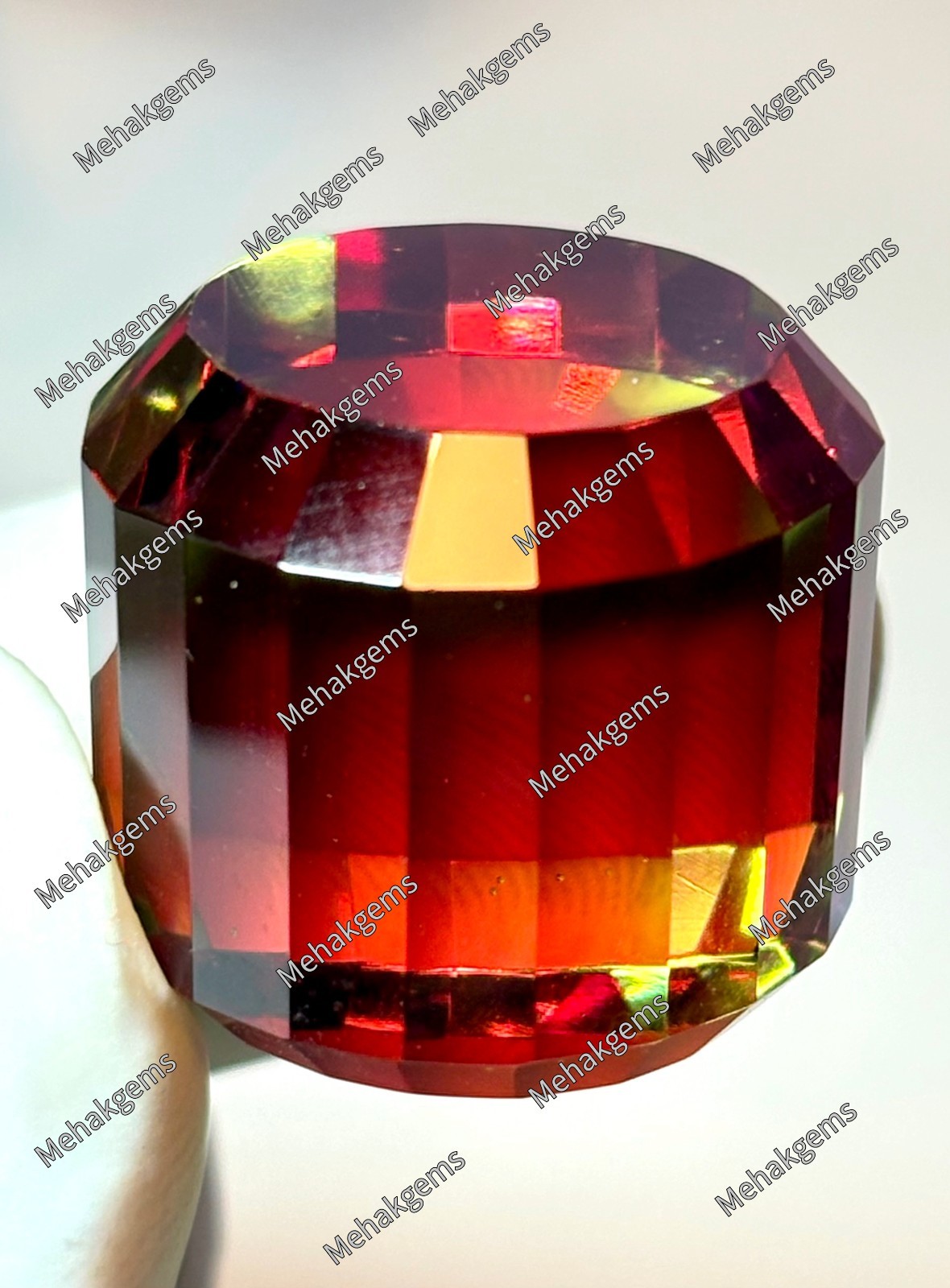 Certified Color Change Zultanite Gemstone | Fancy Cube Cut Diaspore (96.Ct)