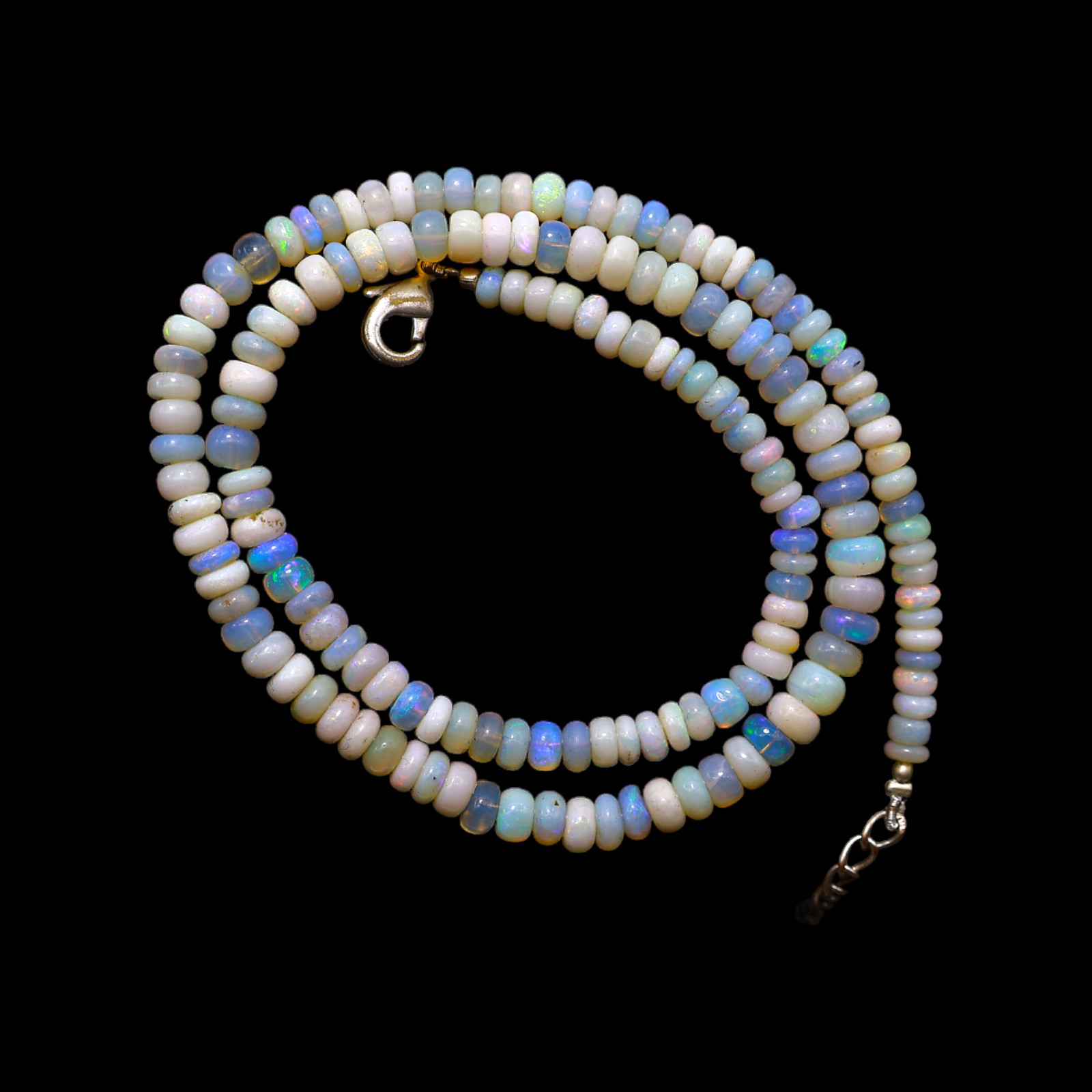 Smooth Multi Color Fire Opal Beaded Not Applicable Rondelle Sister Boho Necklace