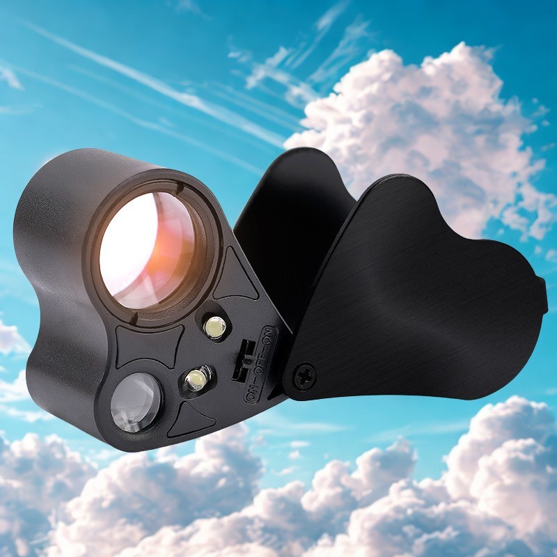 30X 60X LED Illuminated Jewelers Eye Loupe Foldable Magnifier Glass for Jewelry