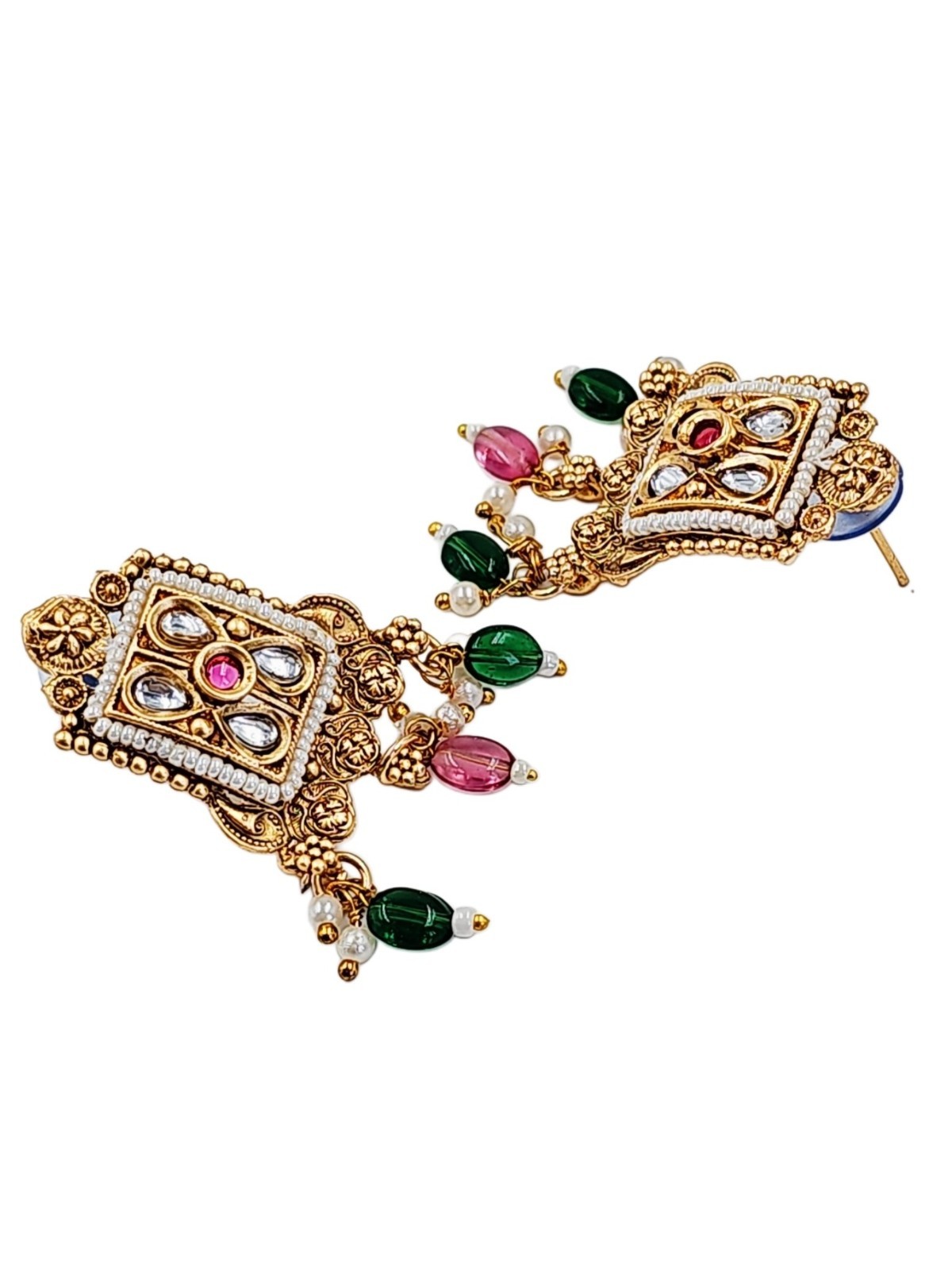 Bollywood Rajwadi Kundan Pearl Choker Set Gold Tone Bridal Wedding Jewelry