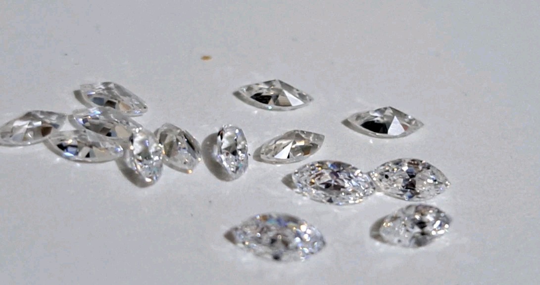 Lot of 14 Marquise CZ Stones 5×2.5mm Cubic Zirconia