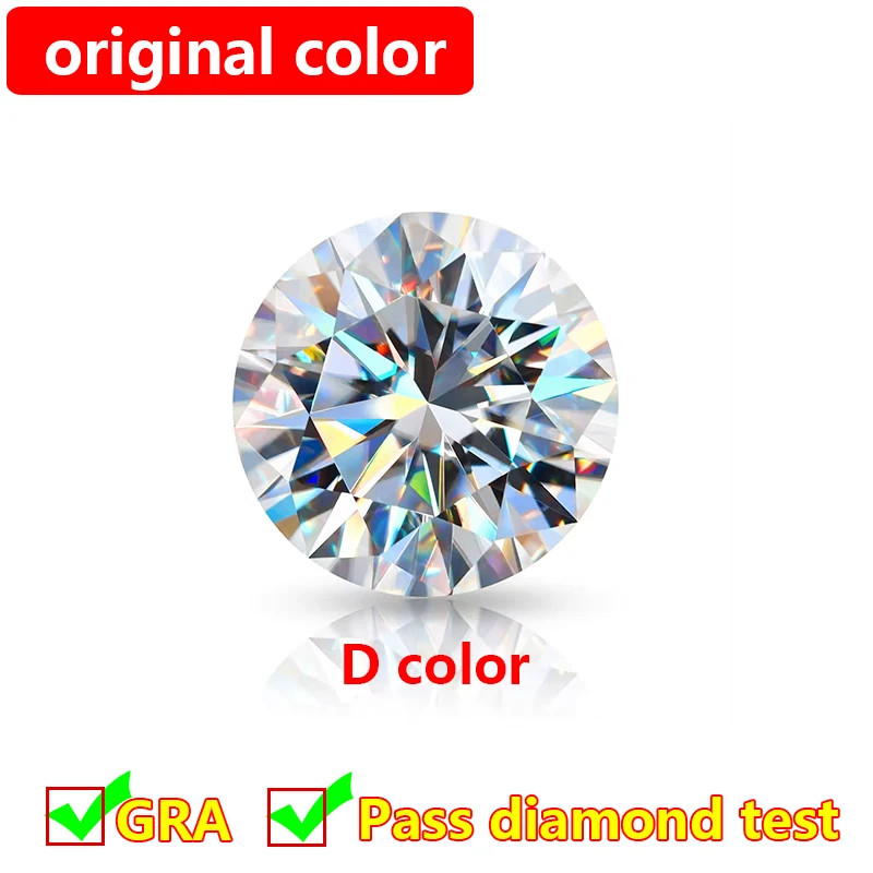 Round 0.1-10ct Moissanite Loose Stones Colorful VVS Gemstones for Jewelry Making