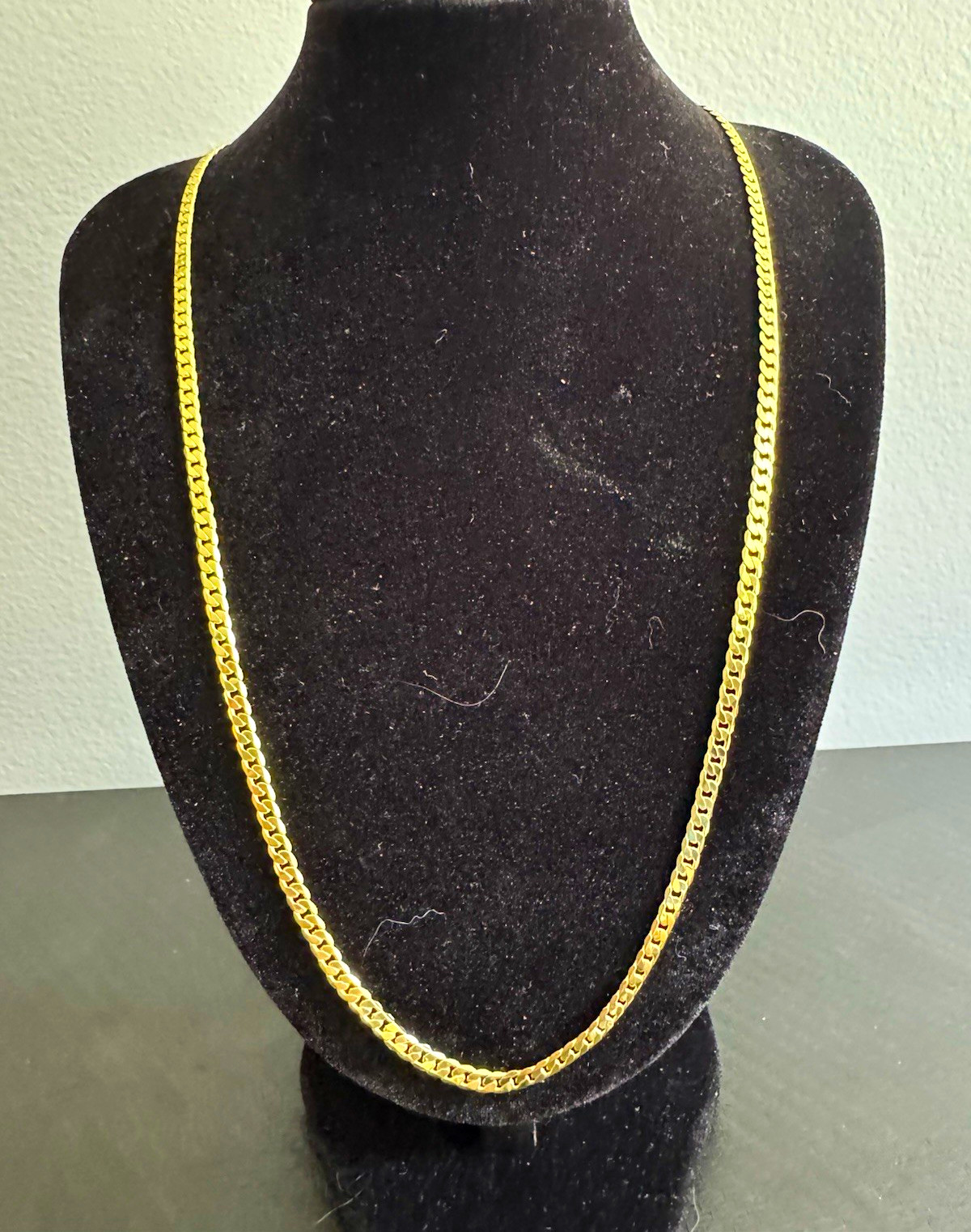 18K Yellow Gold Filled 20” Cuban Link Chain Necklace with Lobster Clasp, Italy