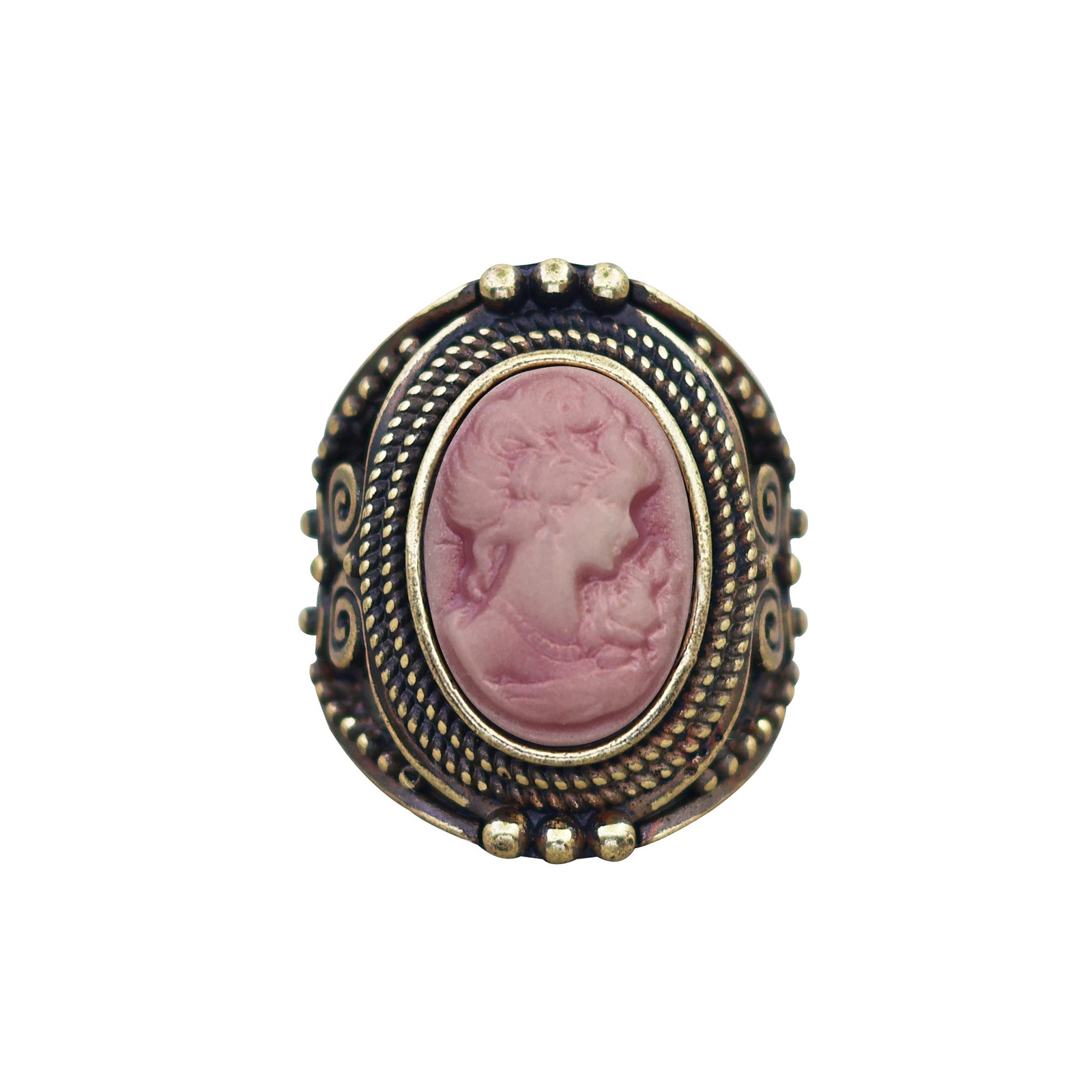10pcs Vintage Cameo Rings Bulk Antique Bronze Plated Lady Cameo Assorted Jewelry