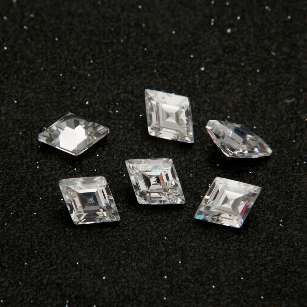 10~20pcs White Diamond Cut Cubic Zirconia Loose Gemstones for Jewelry making