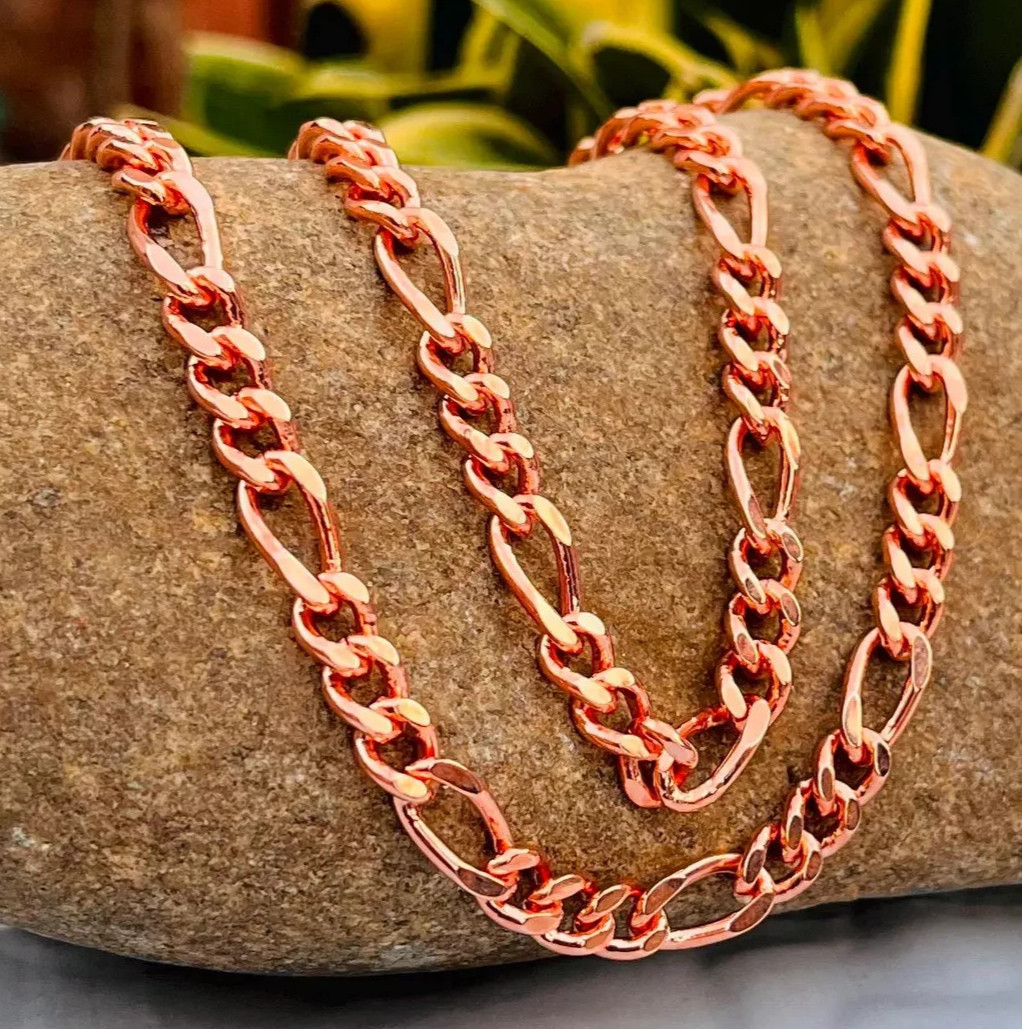 14 inch Pure Copper FIGARO Chain Necklace, Healing Copper Jewelry, Spiritual