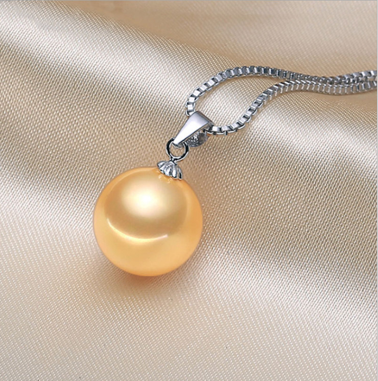 Tahitian SHELL Pearl 8/10/12/14/16mm pendant 925 Silver 18″ Necklace gift PE33