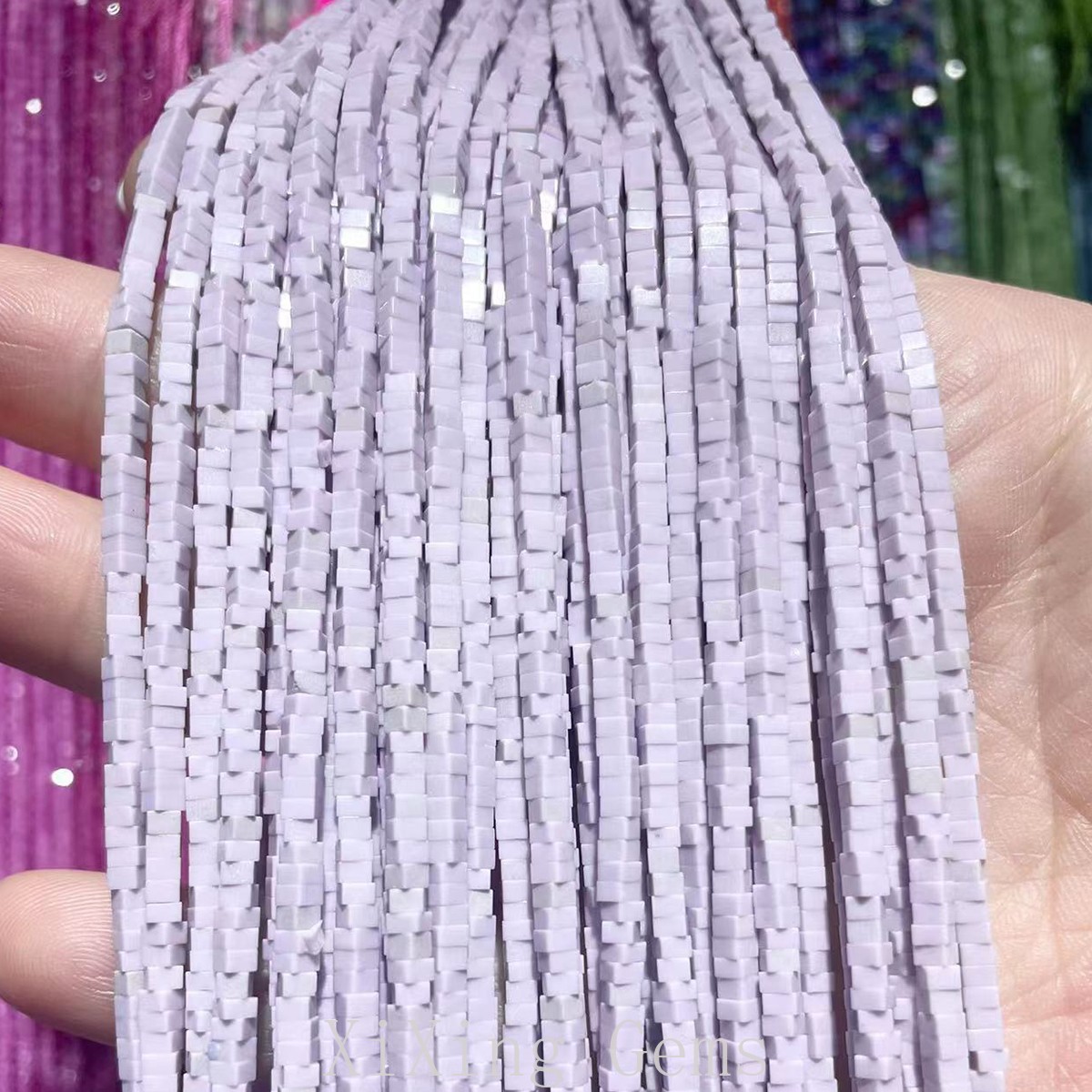 1x2mm Light Purple Turquoise Flat Square Disc Spacer Beads for Jewelry Making
