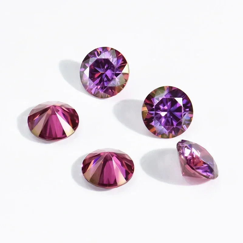 Round 0.1-10ct Moissanite Loose Stones Colorful VVS Gemstones for Jewelry Making