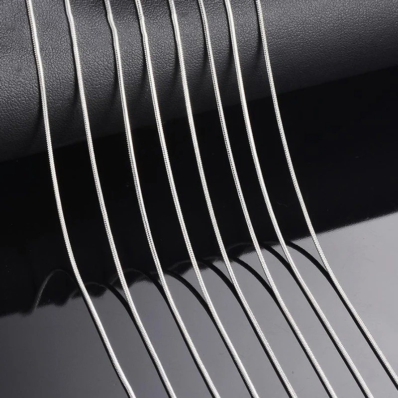 925 Sterling Silver 5pcs 16-30 Inch 1.2mm Snake Chain Necklace For Woman Man