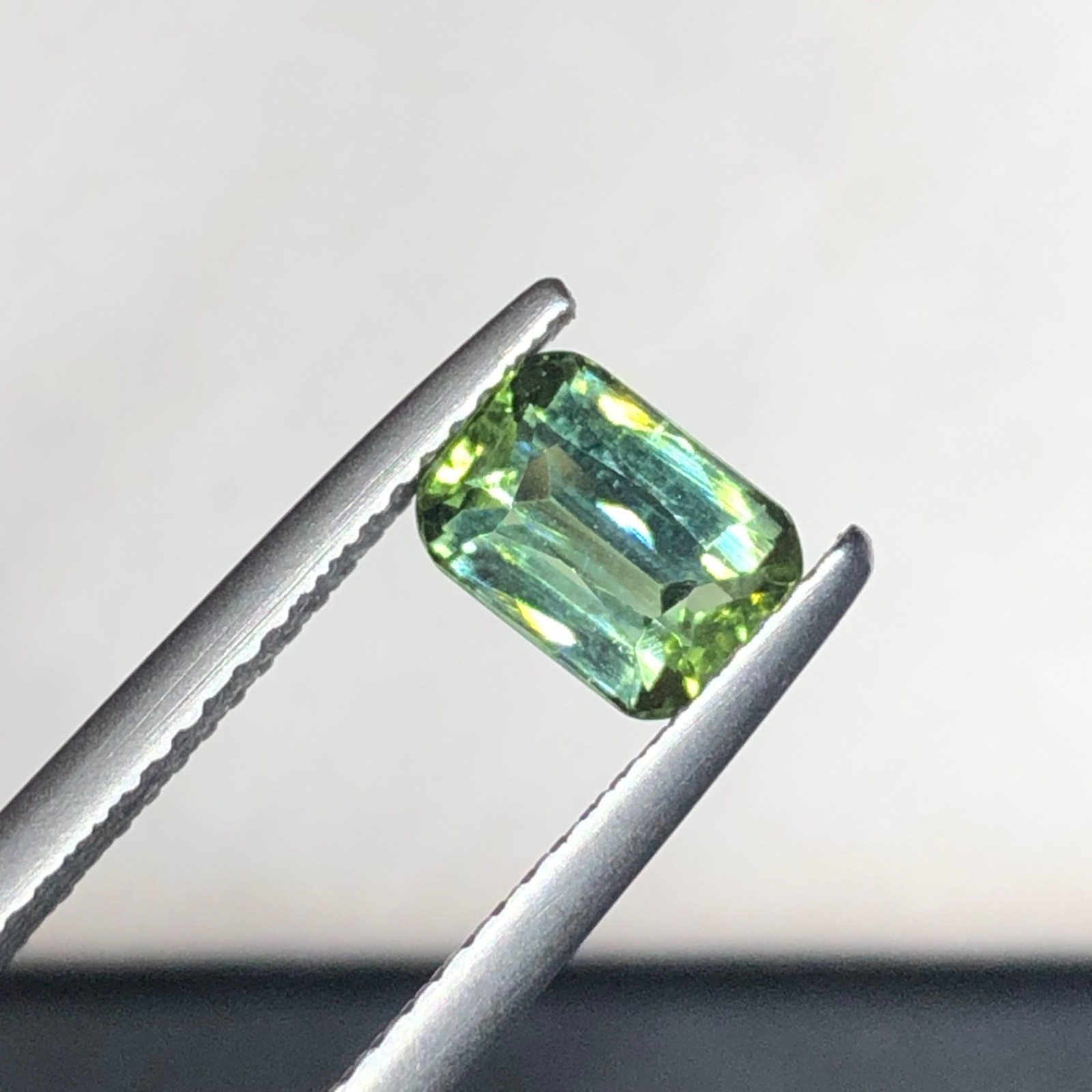 Natural Tourmaline 1.20 Carat Cushion Cut Bluish green Origin Afghanistan