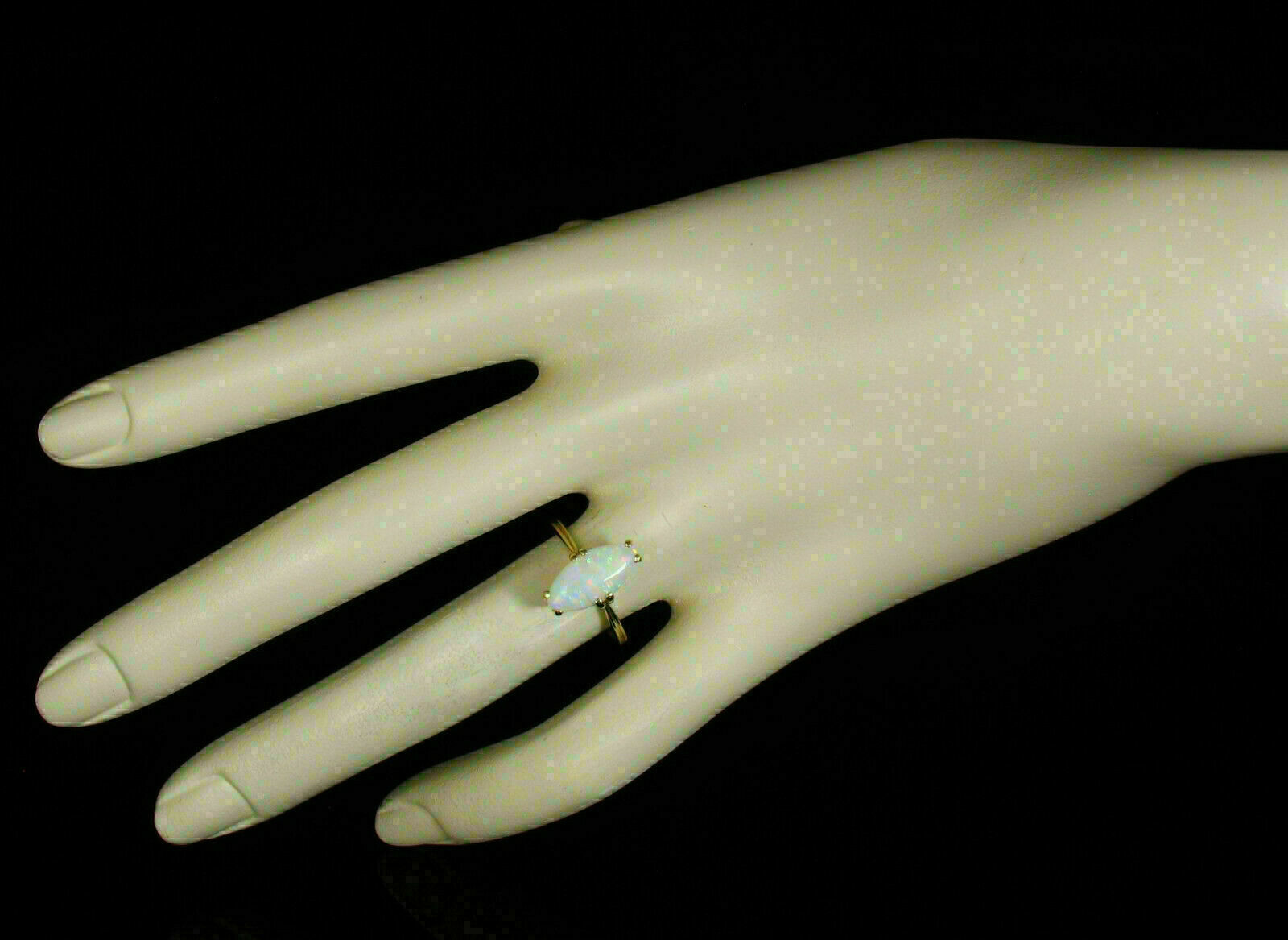 3Ct Marquise Cut Simulated Fire Opal Ring 14K Yellow Gold Plated Silver