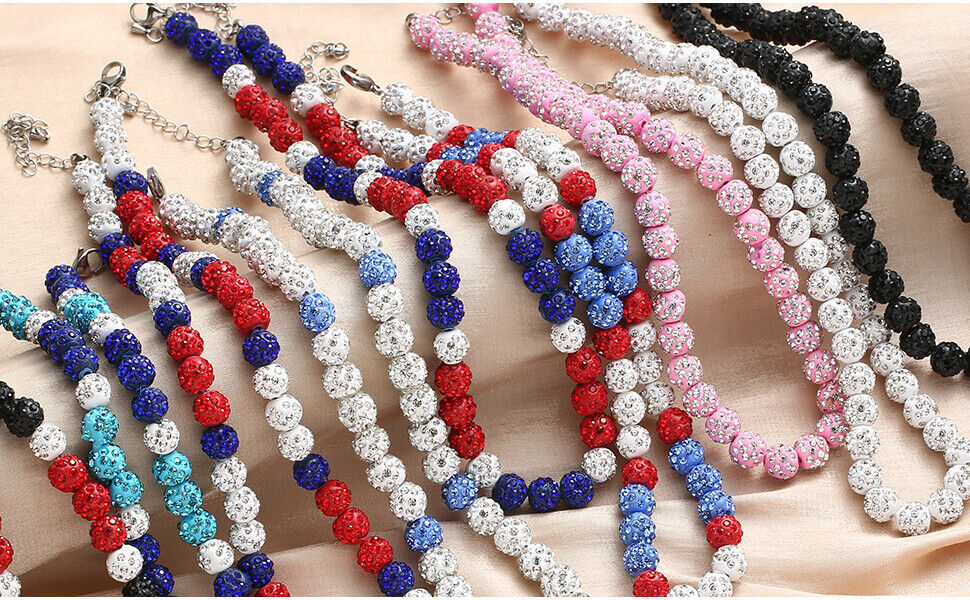 Baseball Ice Necklace Bling Beaded Rhinestone Gift for Boy Men 18 Colors 6 Sizes