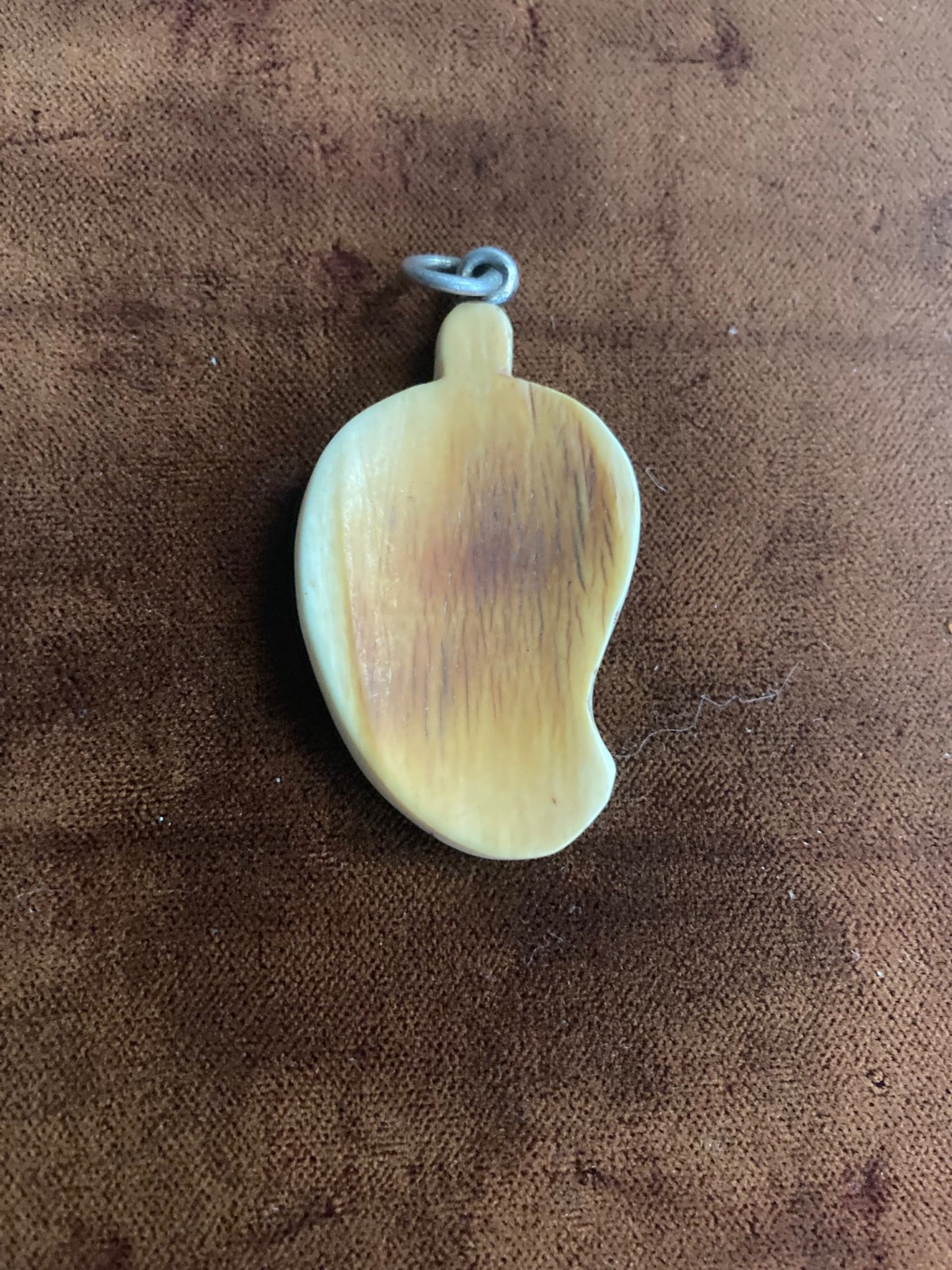 ANTIQUE HAND CARVED NEPALESE TEARDROP PENDANT