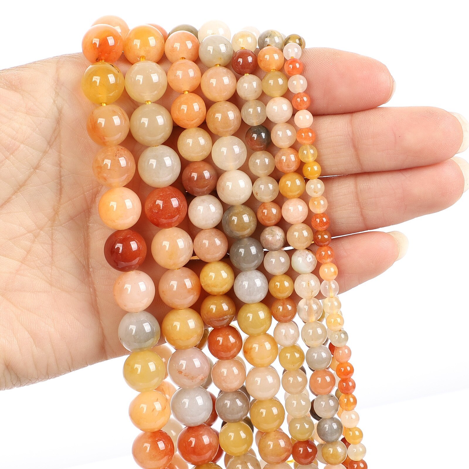 Natural Gemstone Round Spacer Loose Beads Jewelry Making 4mm 6mm 8mm 10mm 12mm