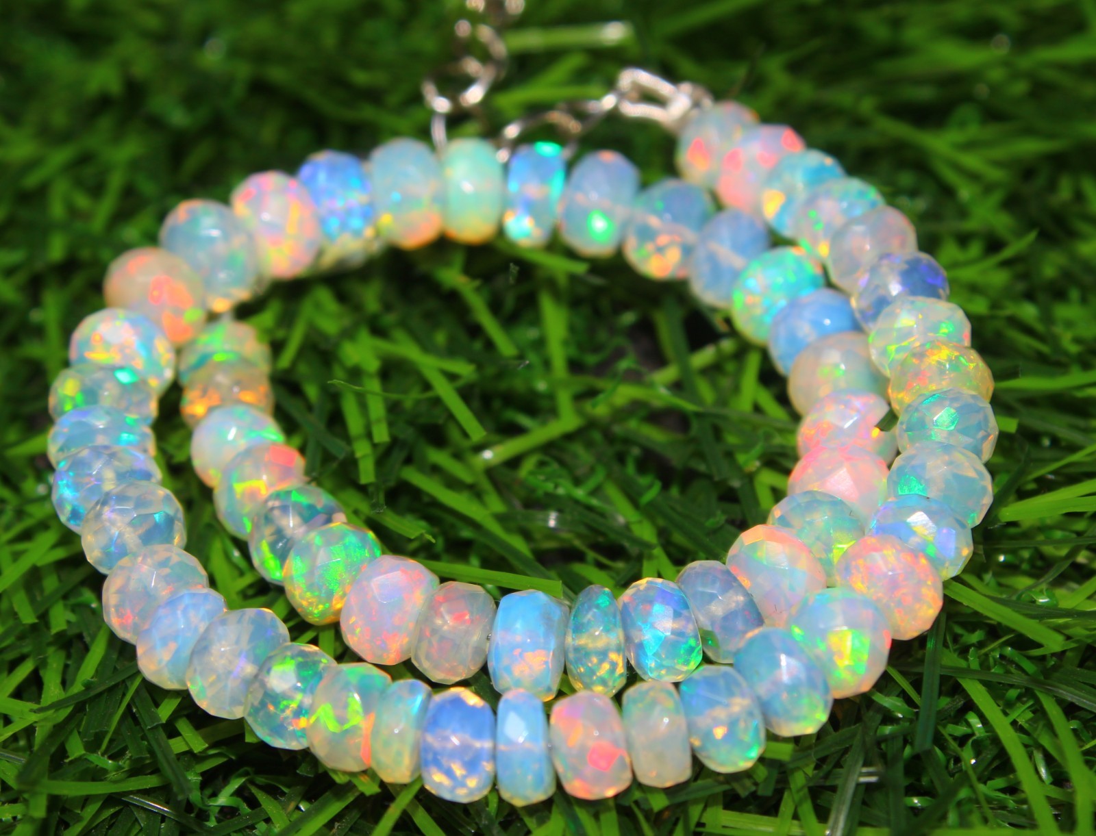 Ethiopian Opal Rondelle Beads 4-5mm 8 Inch Faceted Gemstone Strand